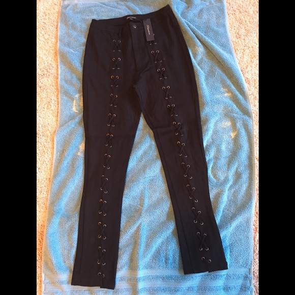 Ponte skinny lace up pants - Picture 4 of 8